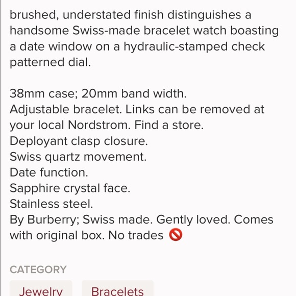 💗1 day sale💗Check Round Bracelet Watch, 38mm - Picture 4 of 4